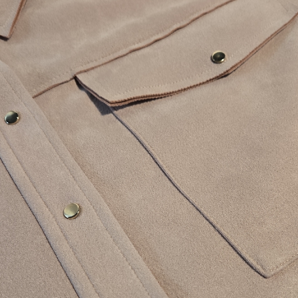 Tribal Jeans Dusty Pink Ultrasuede Utility Jacket - Picture 10 of 11